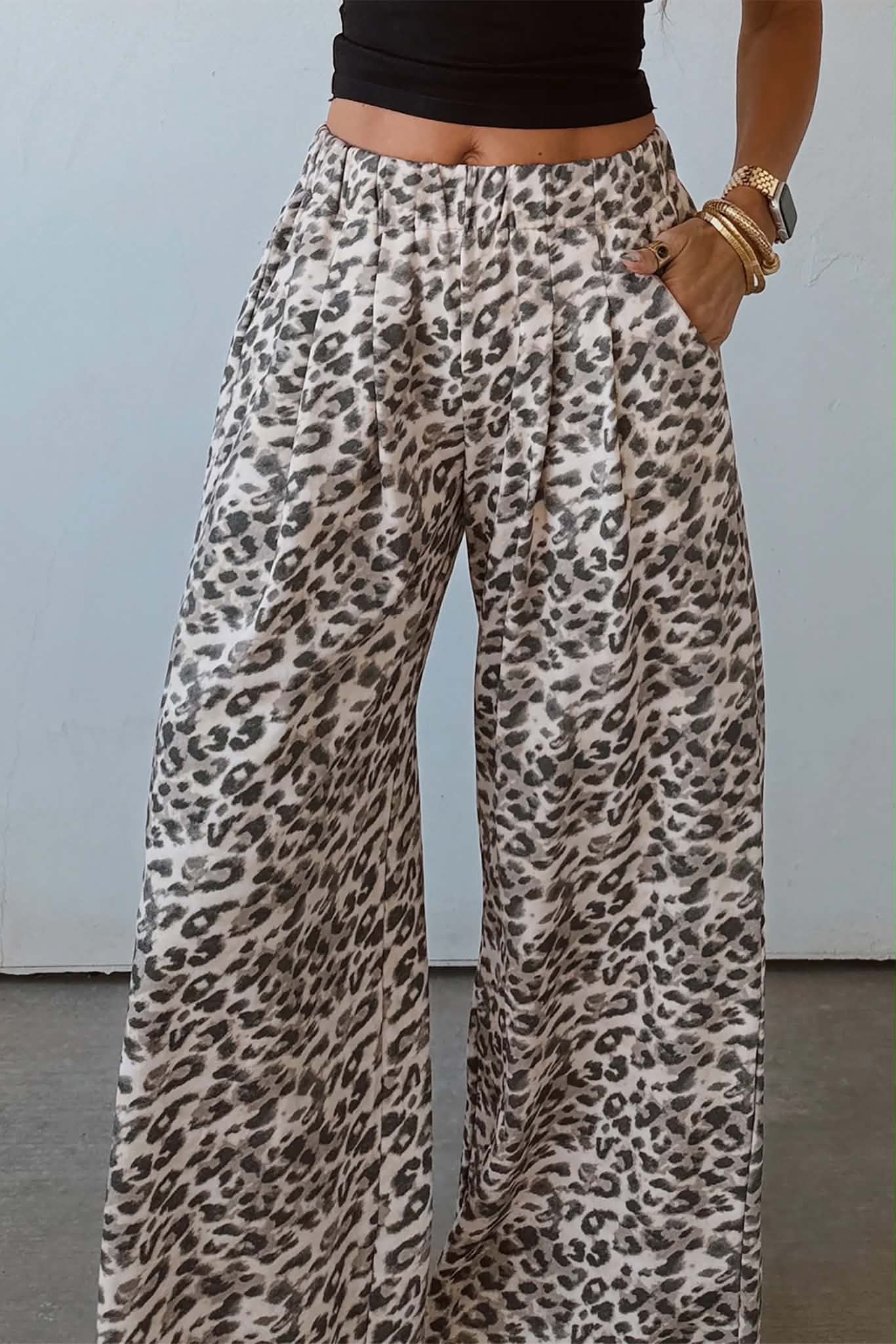 Leopard Wide Leg Pants