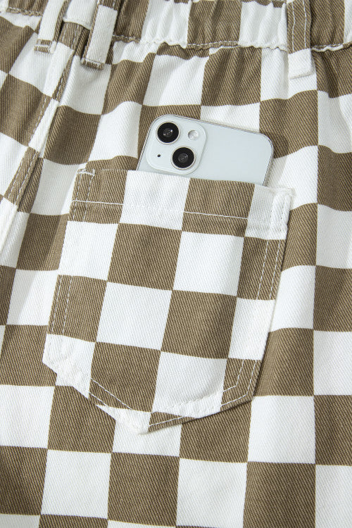 Checkered Barrel Pants