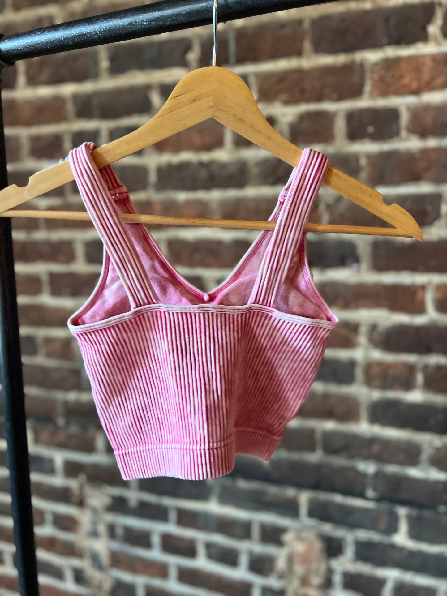 Pink Ribbed Tank