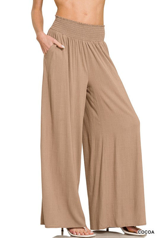 Smocked Waistband Cocoa Pants
