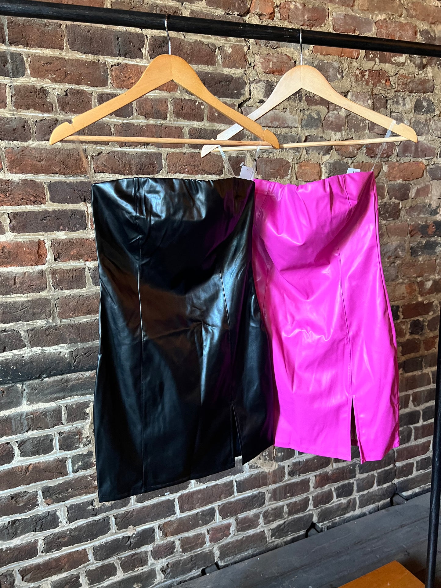 Black Faux Leather Dress