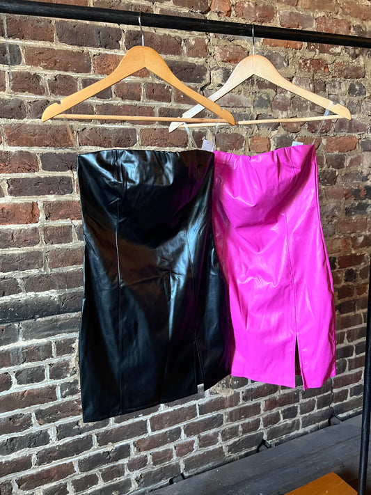 Black Faux Leather Dress