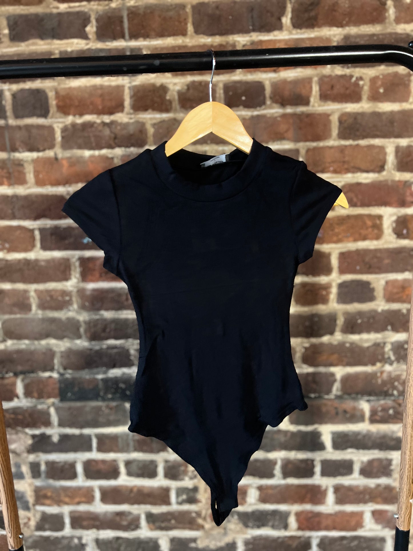 Black Ribbed Bodysuit