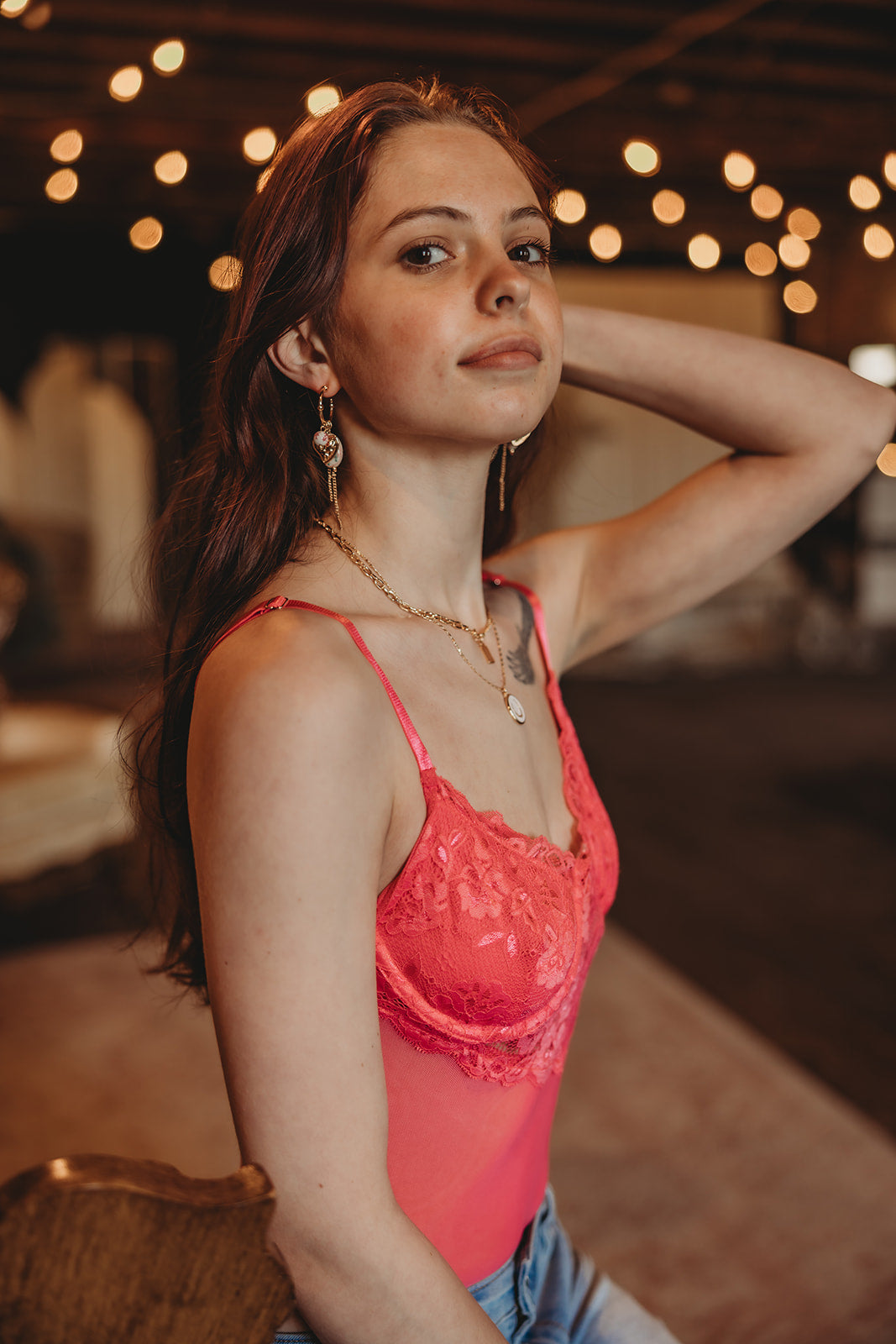 Pink Lace Bodysuit