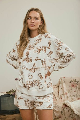 Cream Western Shorts