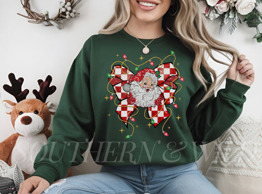 Christmas Santa Bow Sweatshirt