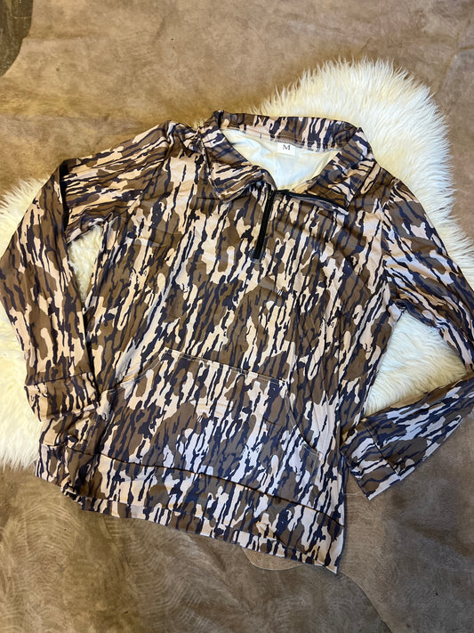 Bottomland Camo 1/4 Zip Jacket