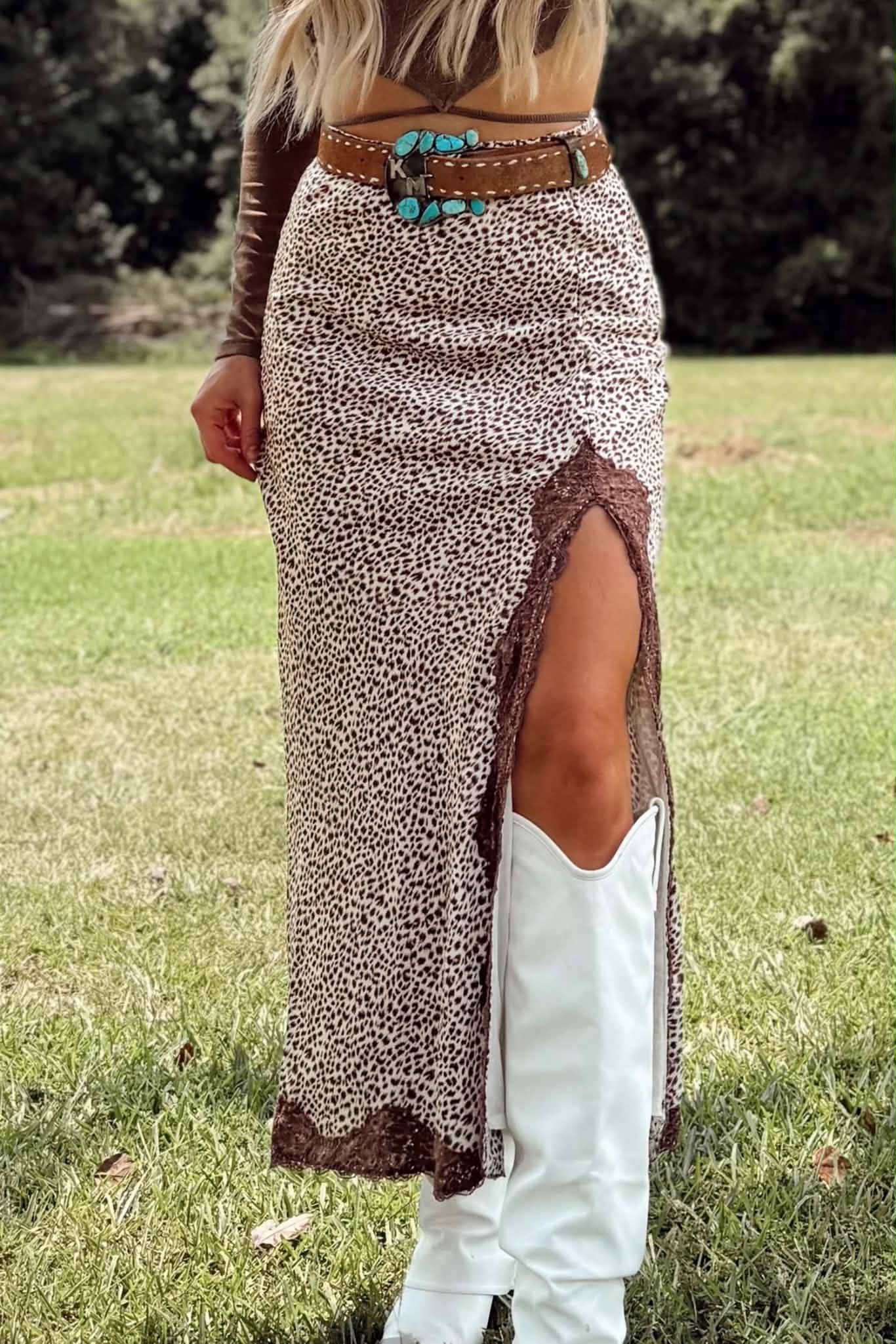 Leopard & Lace Skirt