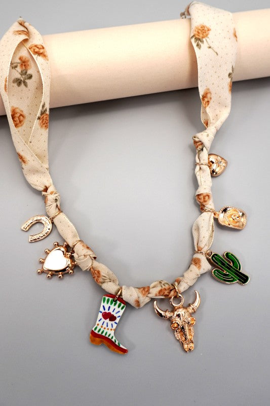 Tan Western Scarf Necklace