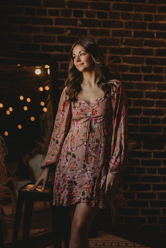 Sweetheart Mini Floral Dress
