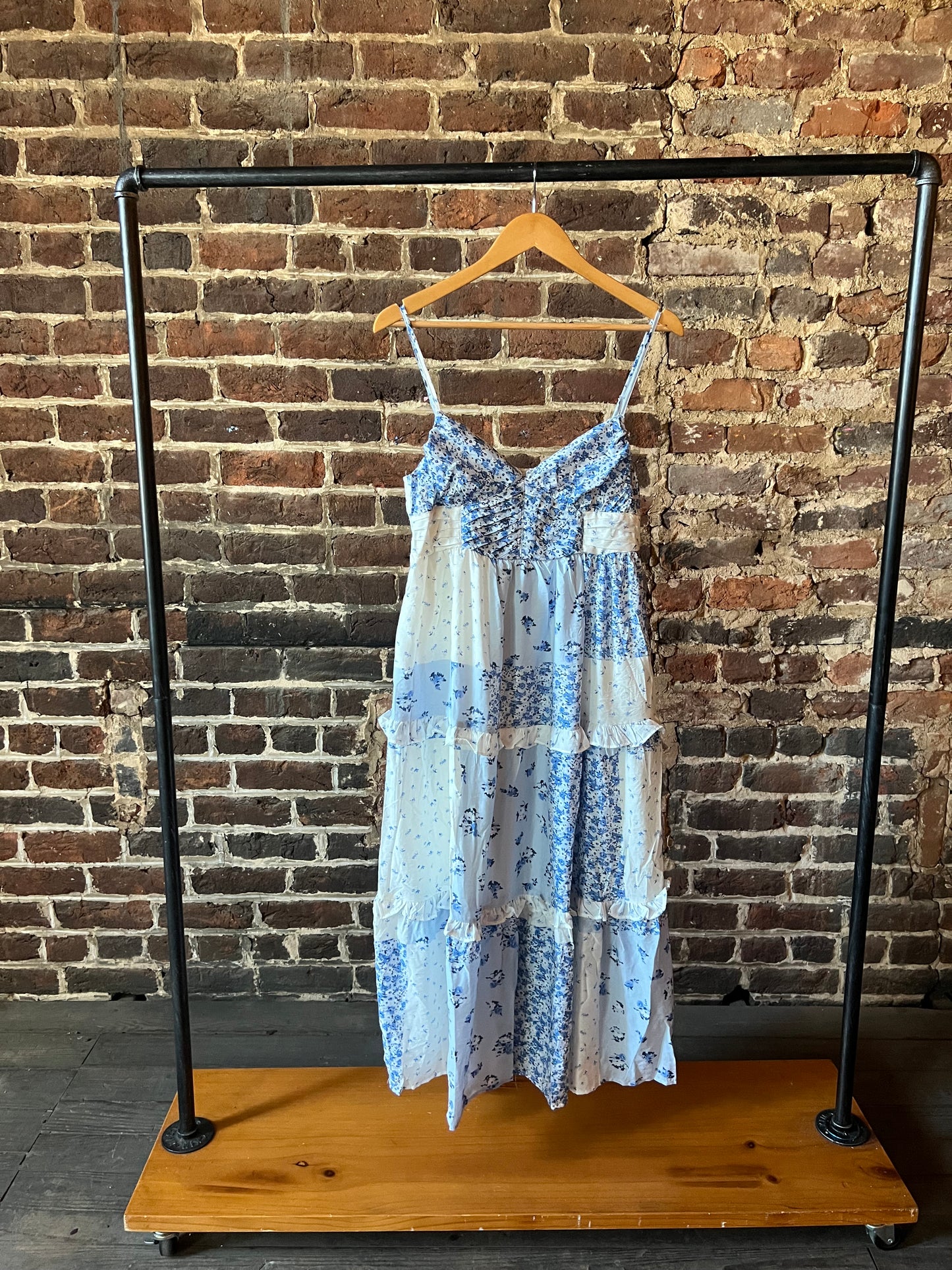 Blue Boho Patchwork Dress