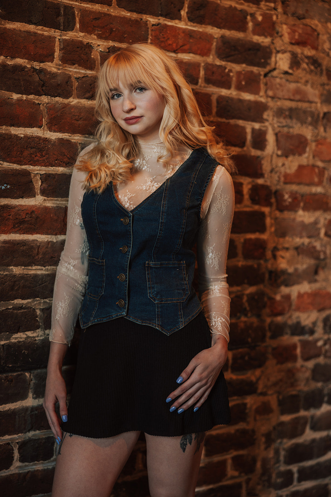 Apricot Lace Top