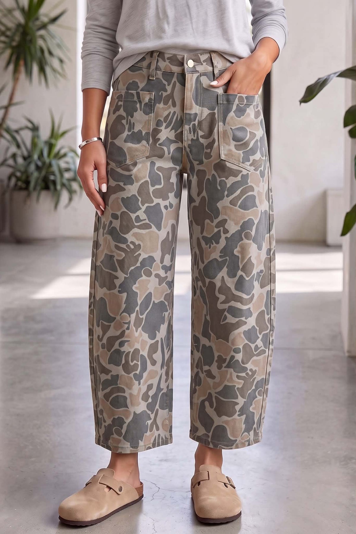 Camouflage Shift Ankle Length Jeans