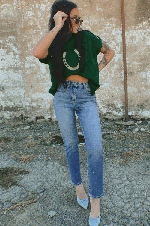 Horseshoe Green Sweater
