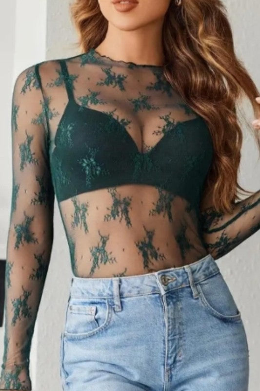 Emerald Lace Top