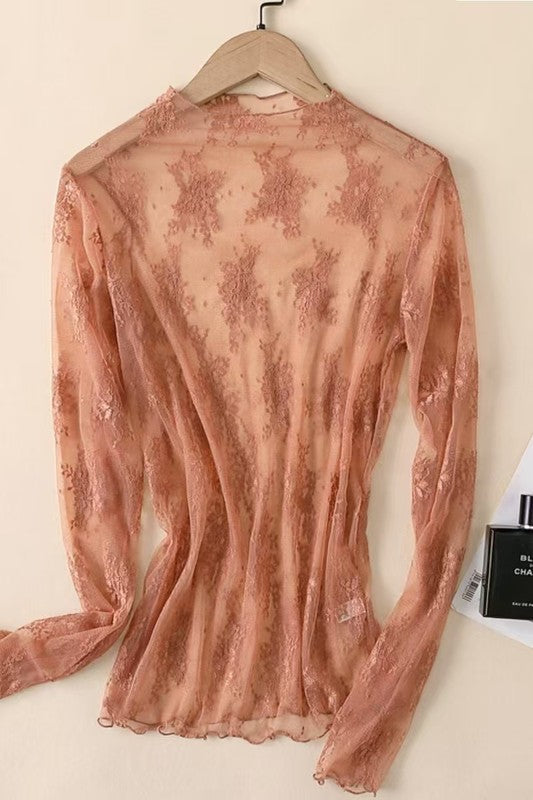 Rust Lace Top