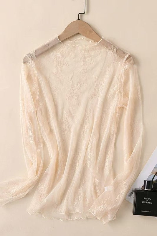 Apricot Lace Top