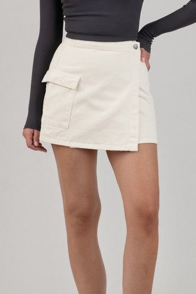 White Denim Mini Skirt