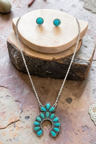 Turquoise Blossom Necklace Set