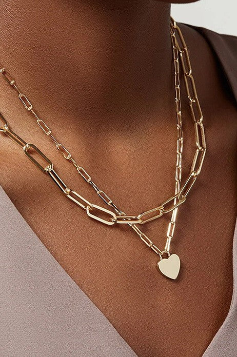 Layered heart necklace