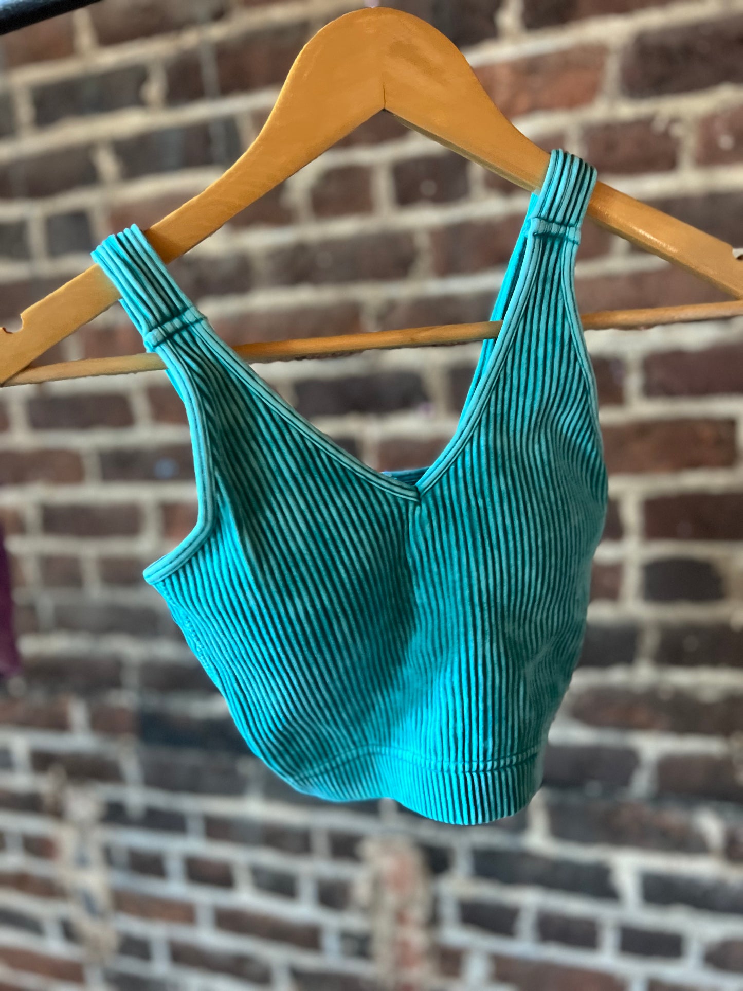 Teal Ribbed Tank