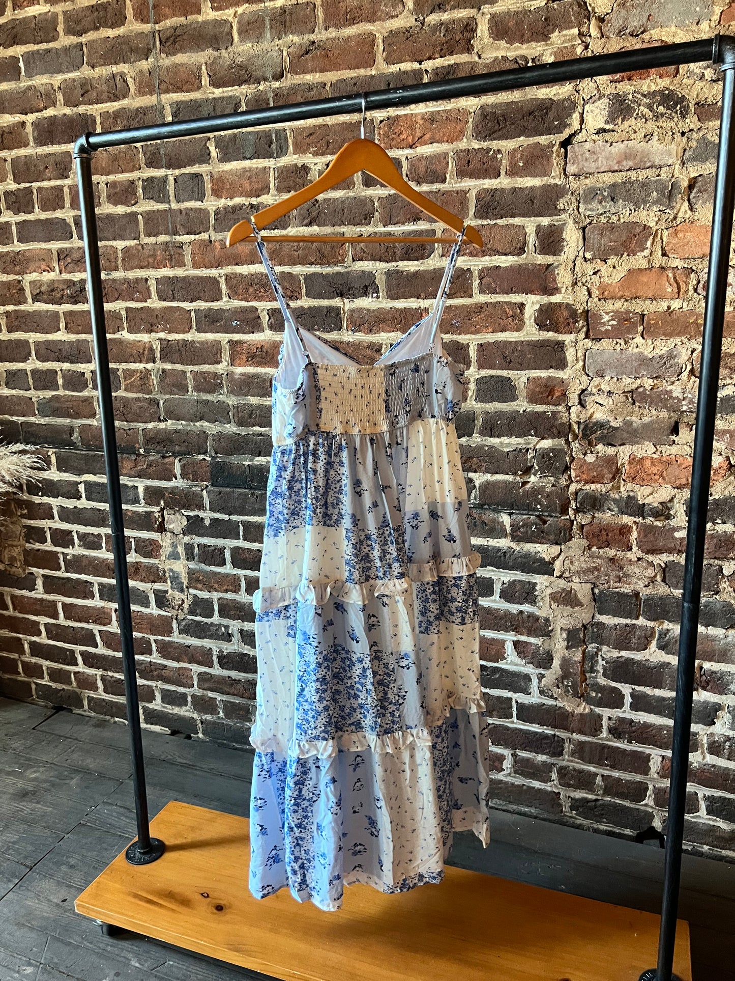 Blue Boho Patchwork Dress