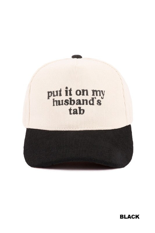 Put in on my husbands tab Corduroy Trucker Hat-Black