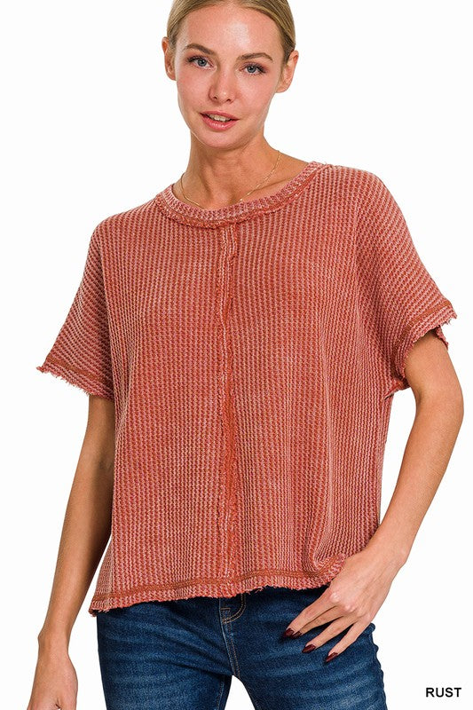 Waffle Knit Rop- Rust