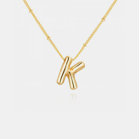 Gold-Plated Letter Pendant Necklace