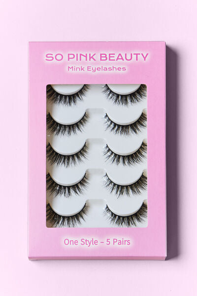 SO PINK BEAUTY Faux Mink Eyelashes 5 Pairs